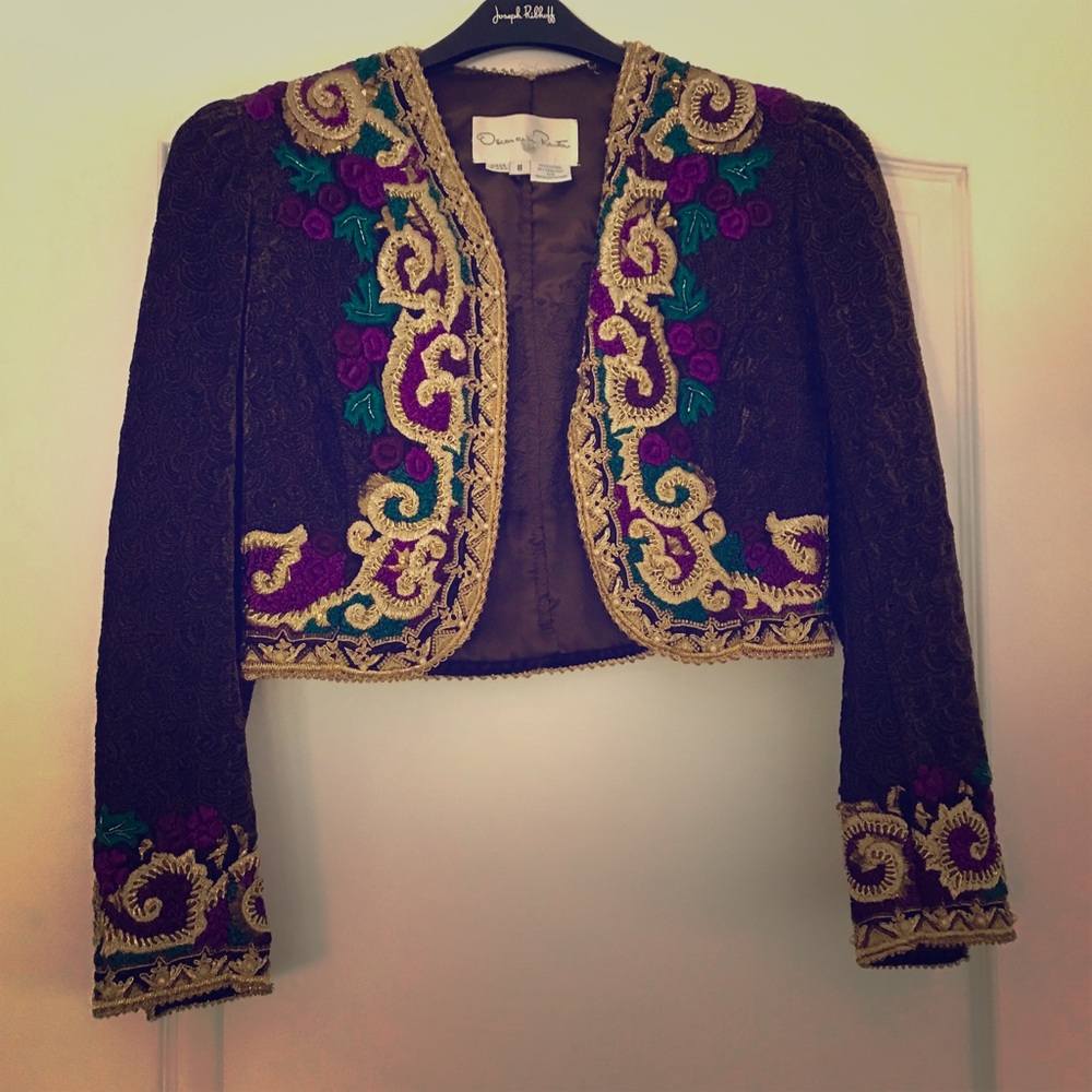 Oscar de la Renta Vintage Velvet beaded blazer